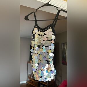 Tag 1000 Black tank top with sequins dance costume - child medium